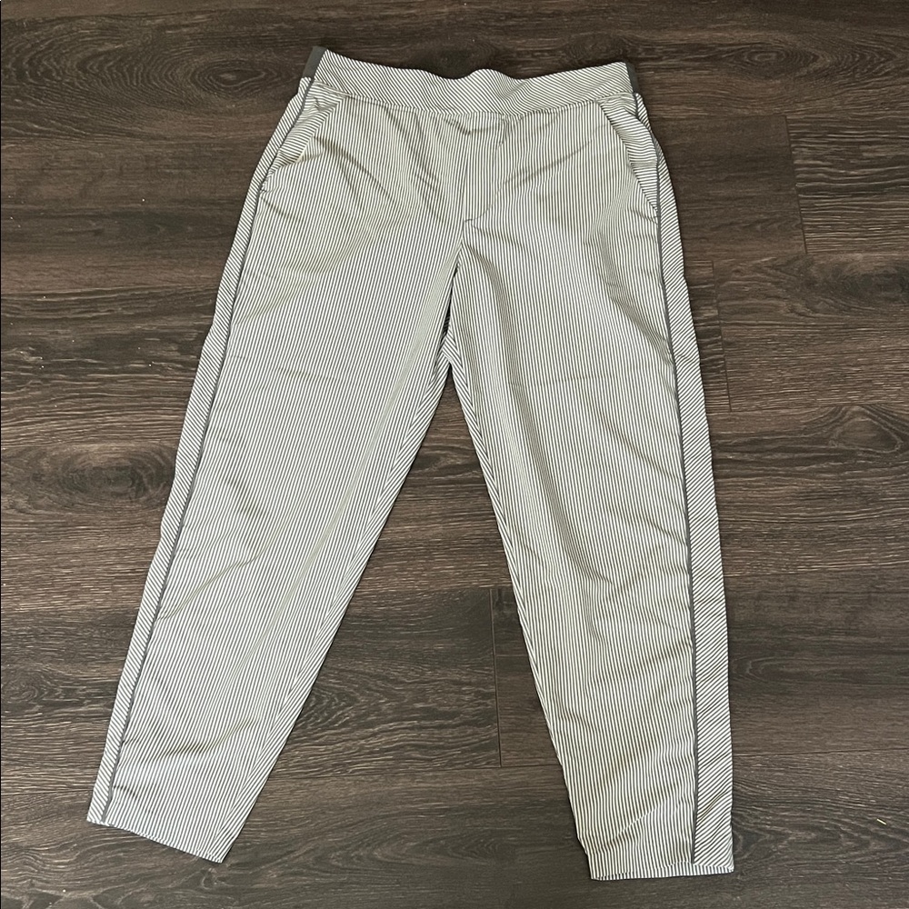 Athleta Women's Striped Chinos - Gray and White